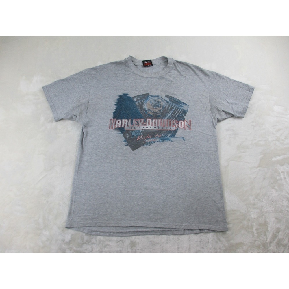 VINTAGE Harley Davidson Shirt Mens Extra Large Gray Bahamas Ride To Live 90s*